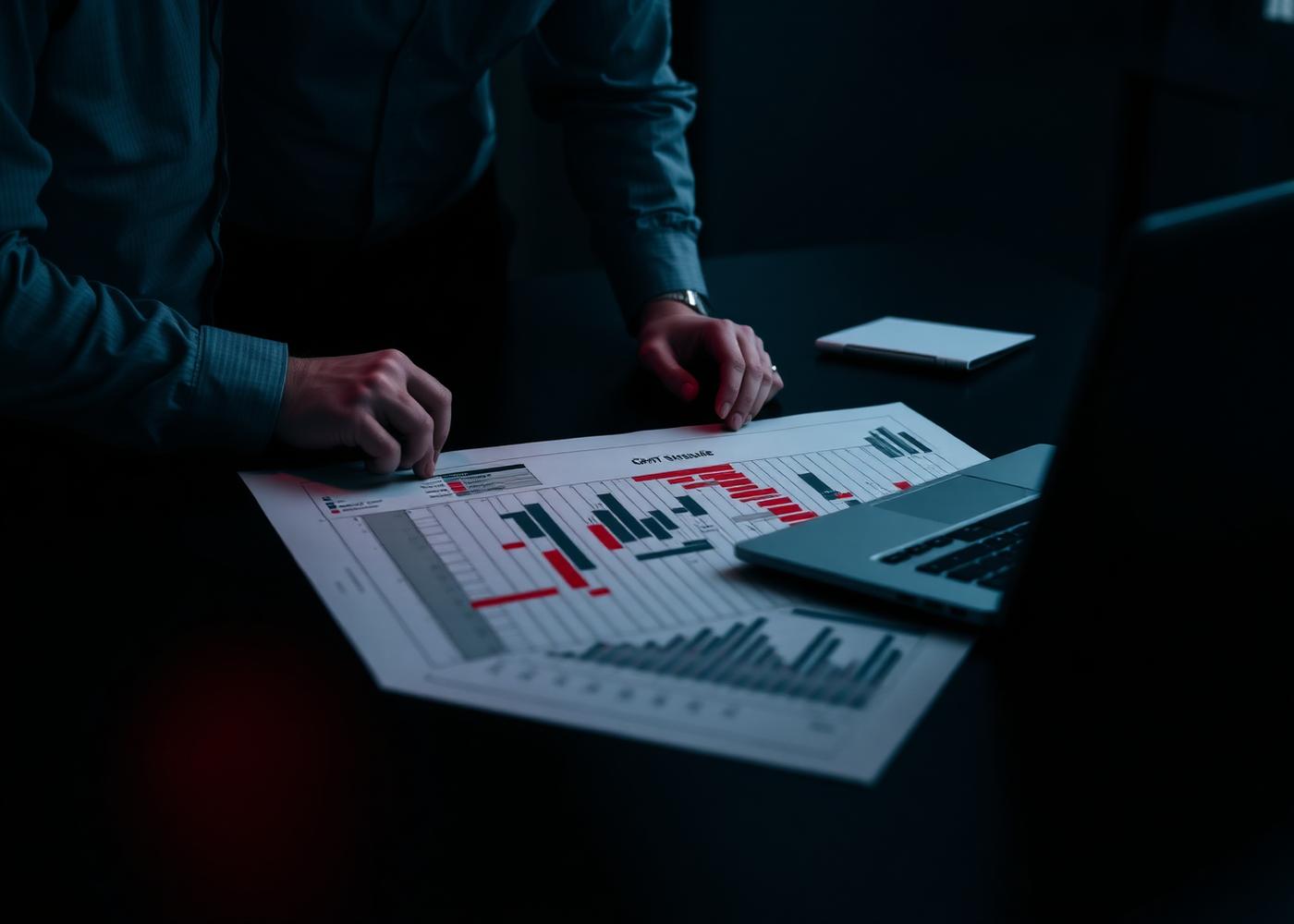 Consultants reviewing construction schedule analysis